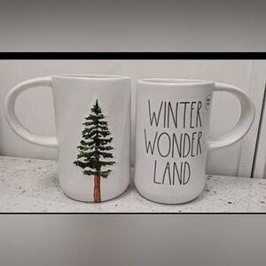 Rae Dunn WINTER WONDER LAND Tall Slim Mug  Double Sided